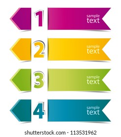 Design template numbered banners, vector illustration