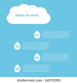 Design template numbered infographic style clouds.