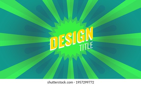 design template on green background, vector illustration