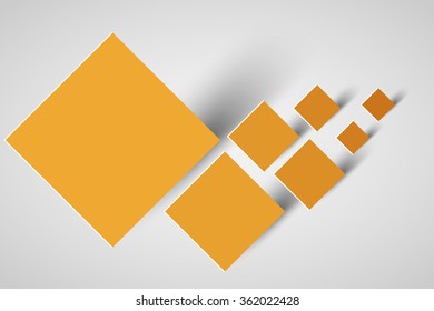 design template with orange paper tags and shadows