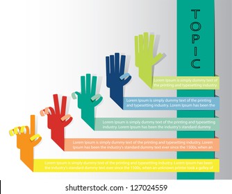 Design Template paper hand 1 to 5