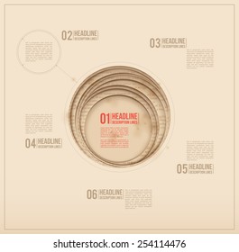  Plantilla de diseño. Agujero de papel. Recortes de círculo.