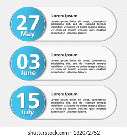Design template with place for your date and text, vector eps10 illustration