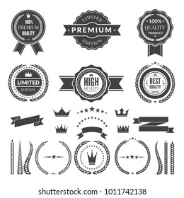 Design template of premium badges or logos. Vectot icon and label, sign and badge, quality premium and guarantee illustration