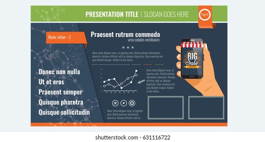 Design Template of a presentation page with abstract background.