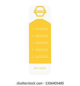 Design template for pricing table for website with subscription plans for businesses - standart