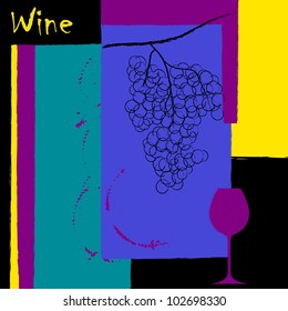 design template for restaurant wine card, free copy space