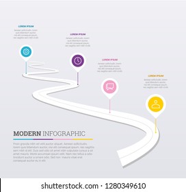 Design template, Road map business timeline. Vector Illustration. EPS10