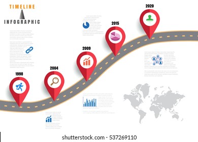 Design template, Road map business timeline, Vector Illustration