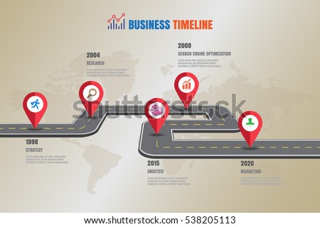 Design template, Road map business timeline, Vector Illustration