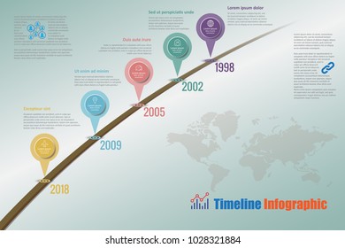 Design template, road map timeline infographic brochure diagram planning presentation process webpages workflow. Vector illustration