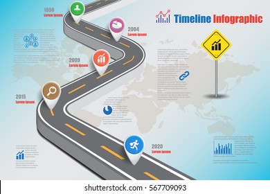 Design template, road map timeline infographic. Vector Illustration