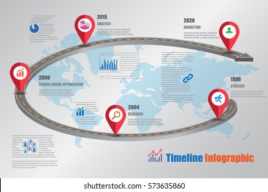 Design template, road map timeline infographic. Vector Illustration