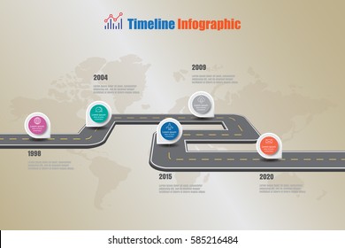 Design template, road map timeline infographic. Vector Illustration