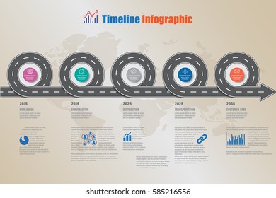 Design template, road map timeline infographic. Vector Illustration