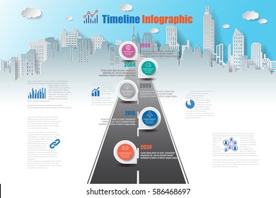 Design template, road map timeline infographic. Vector Illustration