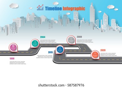 Design template, road map timeline infographic. Vector Illustration