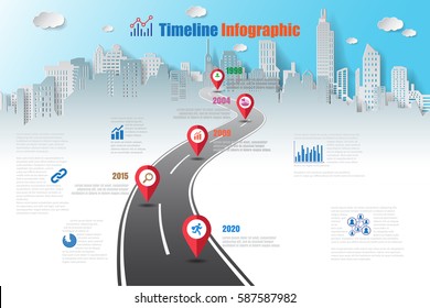 Design Template, Road Map Timeline Infographic. Vector Illustration