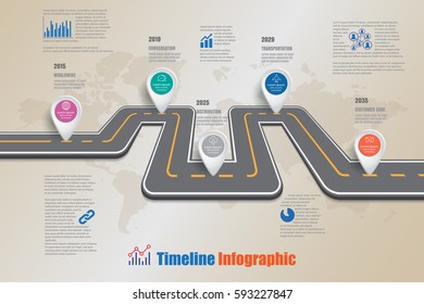 Design template, road map timeline infographic. Vector Illustration