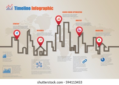 Design template, road map timeline infographic. Vector Illustration