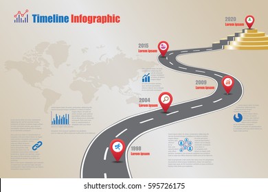 Design template, road map timeline infographic. Vector Illustration