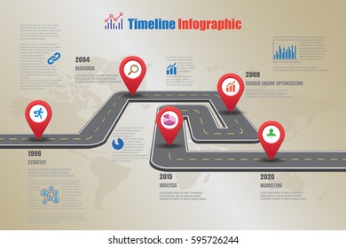 Design template, road map timeline infographic. Vector Illustration