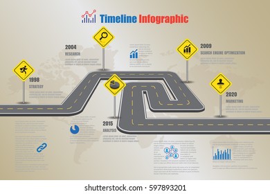 Design template, road map timeline infographic. Vector Illustration