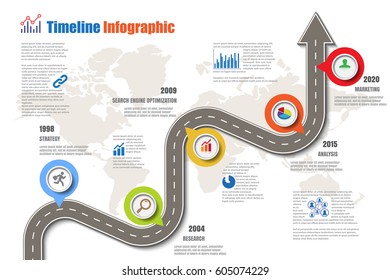 Design template, road map timeline infographic. Vector Illustration
