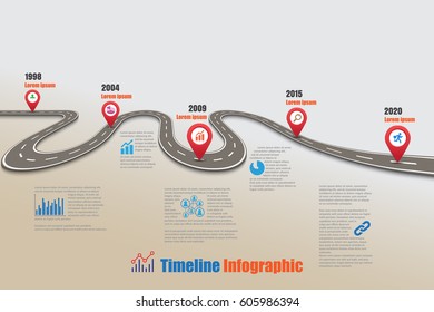 Design template, Road map timeline infographic. Vector Illustration