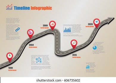 Design Template Road Map Timeline Infographic Stock Vector (Royalty