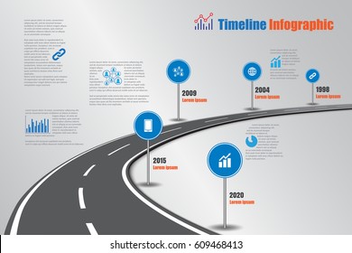 Design Template, Road Map Timeline Infographic. Vector Illustration