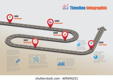 Design template, Road map timeline infographic. Vector Illustration