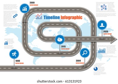 Design template, road map timeline infographic. Vector Illustration