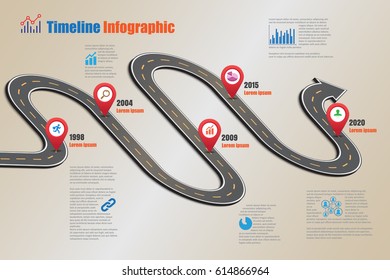 Design template, Road map timeline infographic. Vector Illustration