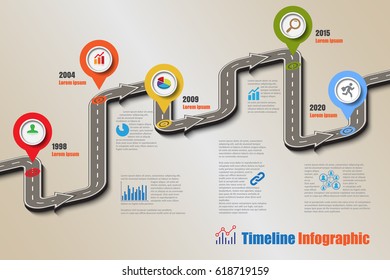 Design template, road map timeline infographic. Vector Illustration