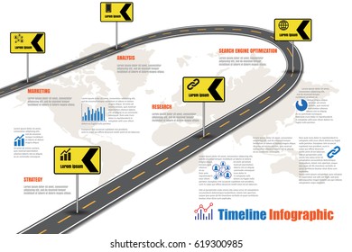Design template, road map timeline infographic. Vector Illustration