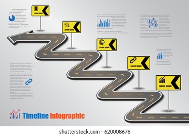 Design template, road map timeline infographic. Vector Illustration