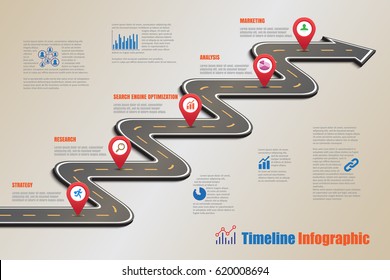 Design Template Road Map Timeline Infographic Stock Vector (Royalty
