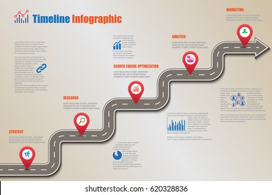 Similar Images Stock Photos Vectors of Road infographic timeline