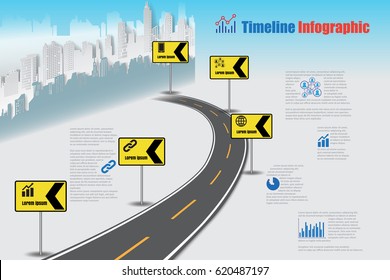 Design template, Road map timeline infographic. Vector Illustration