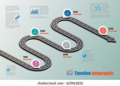 Design template, Road map timeline infographic. Vector Illustration