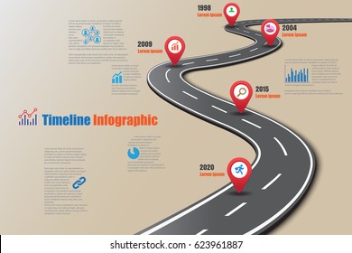 Design template, Road map timeline infographic. Vector Illustration