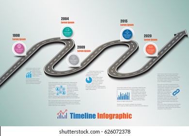 Design template, Road map timeline infographic. Vector Illustration