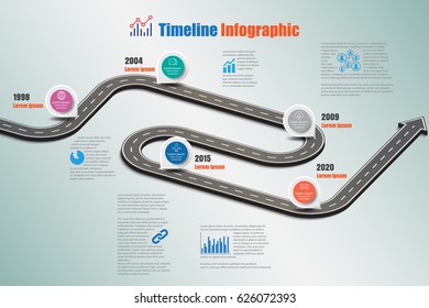 Design template, Road map timeline infographic. Vector Illustration