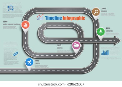 Design template, road map timeline infographic. Vector Illustration