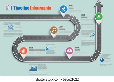 Design template, road map timeline infographic. Vector Illustration