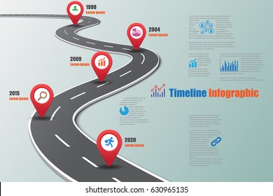 Design template, Road map timeline infographic. Vector Illustration