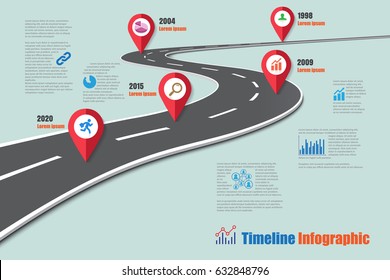 Design template, Road map timeline infographic. Vector Illustration