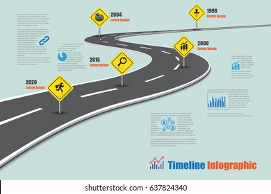 Design template, Road map timeline infographic. Vector Illustration
