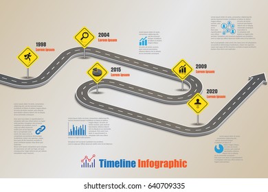 Road Map Markings Information Route Concept Stock Vector (Royalty Free ...